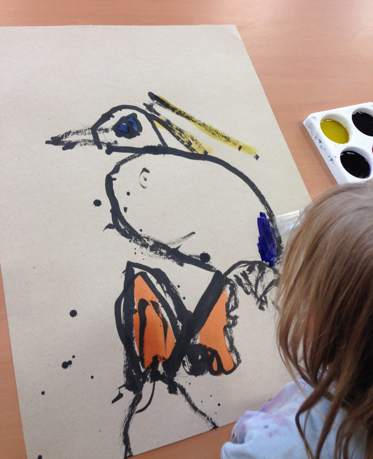 6 9 Ára H16 Ína Og Brynhildur Fuglateikning Blek Máling Og Túss Og Bambusstöng 55